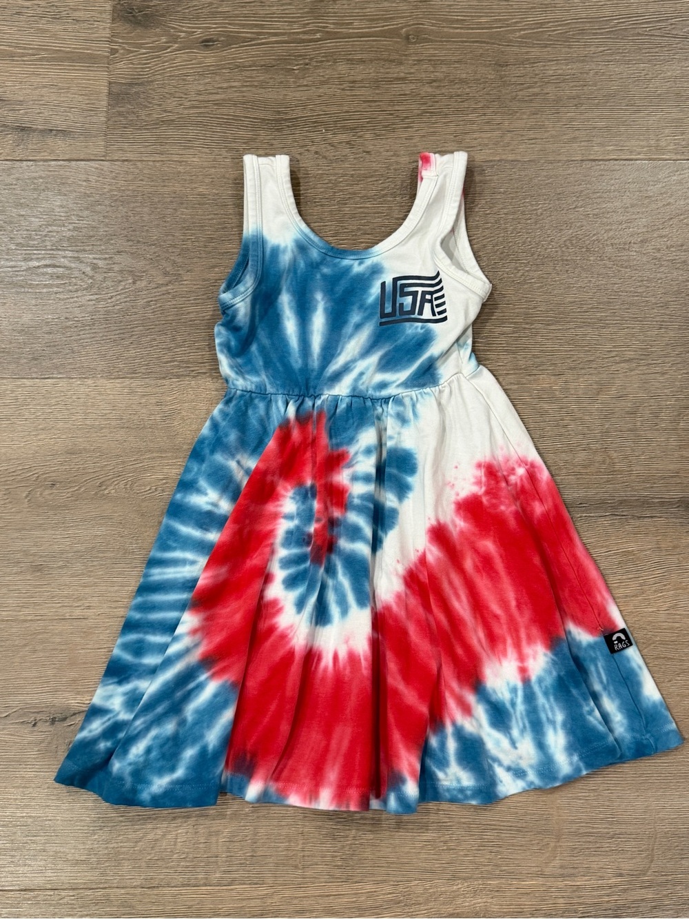 Rags red white & blue tie dye USA Americana patriotic dress